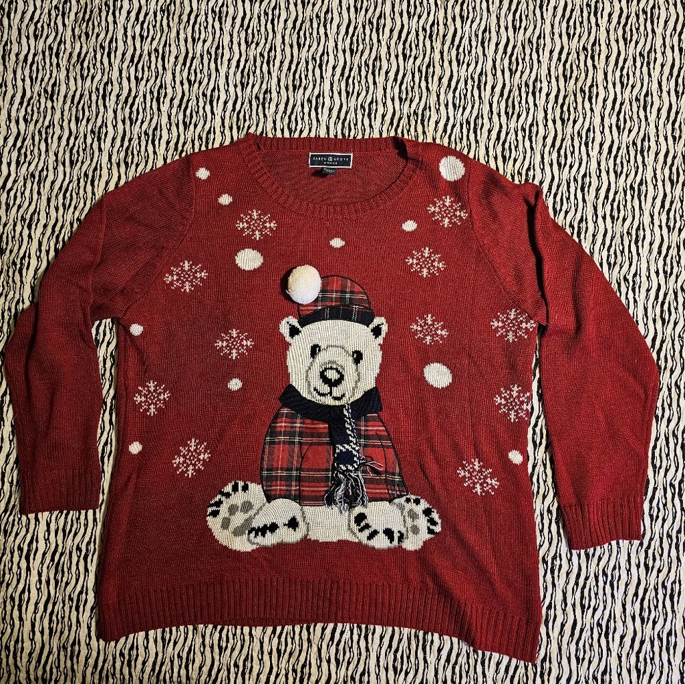 Karen Scott (not so) ugly Christmas  Sweater size 1X. NWOT